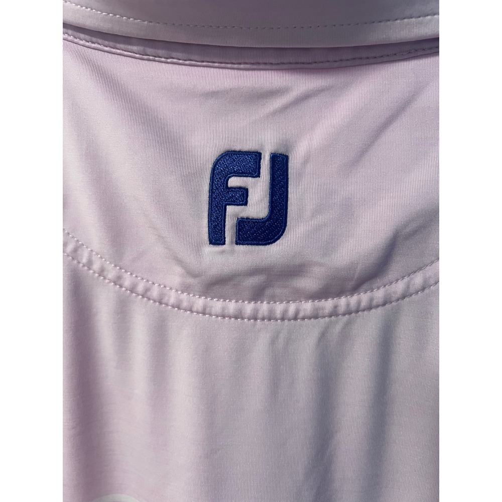 FootJoy Mens Pink Striped Performance Golf Polo Shirt Size L - Picture 4 of 7